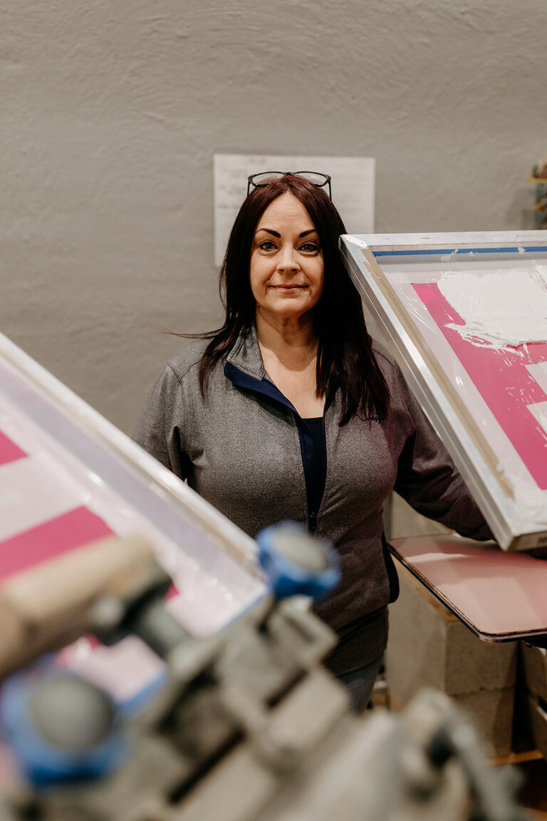Hilary Chin, screen printer at 406 Design